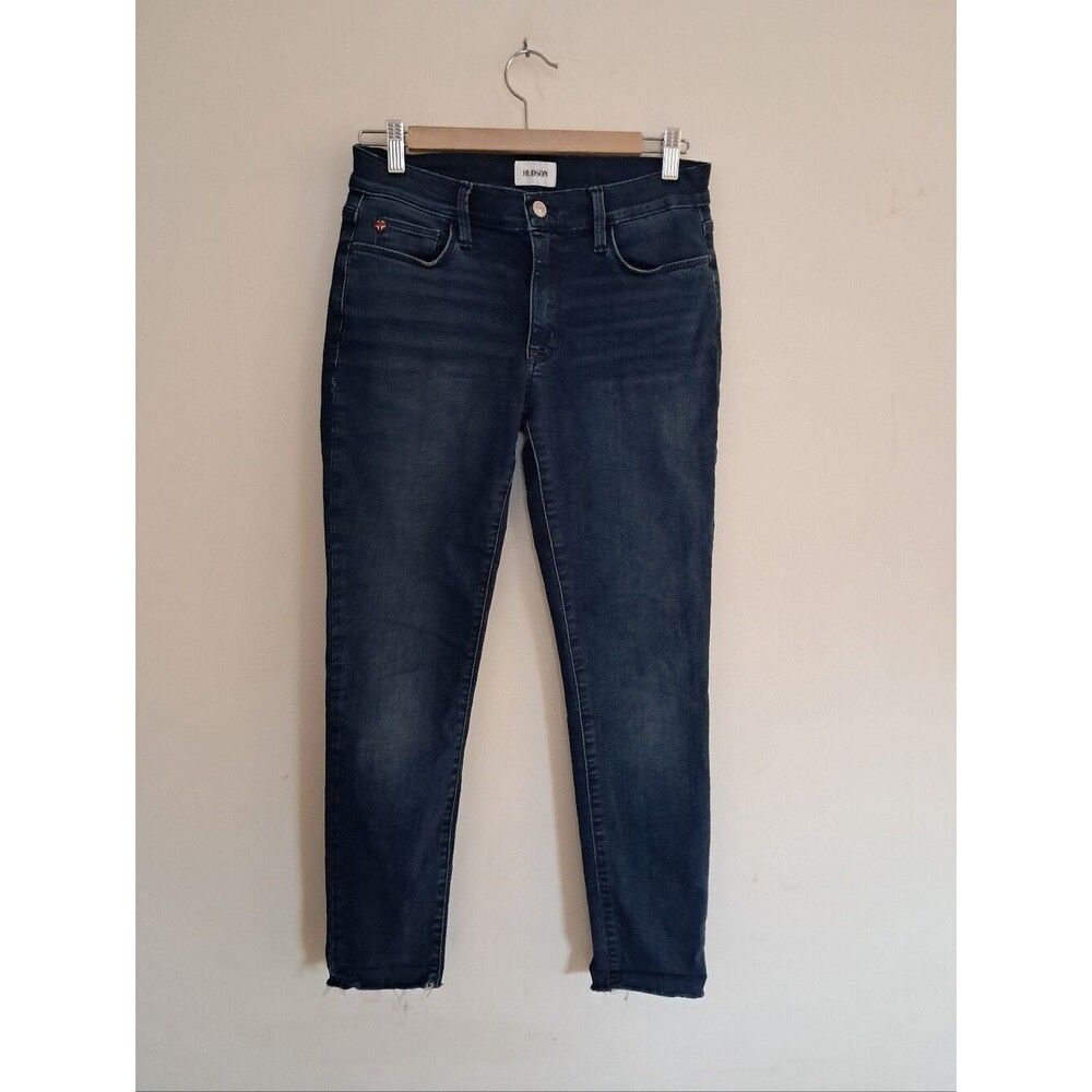 Hudson Jeans Women's 26 Ankle Skinny Dark Wash Raw Hem Designer Classic